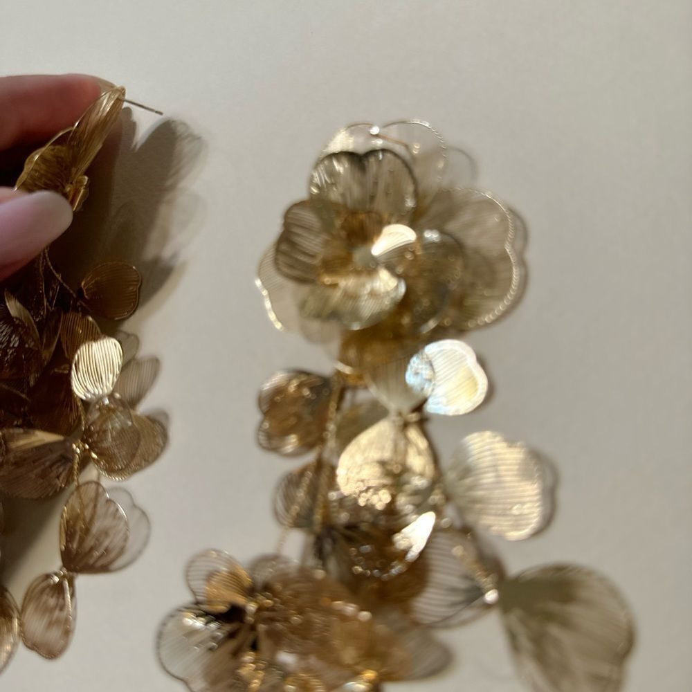 Flower drop earrings N680 - Picture 4 of 5
